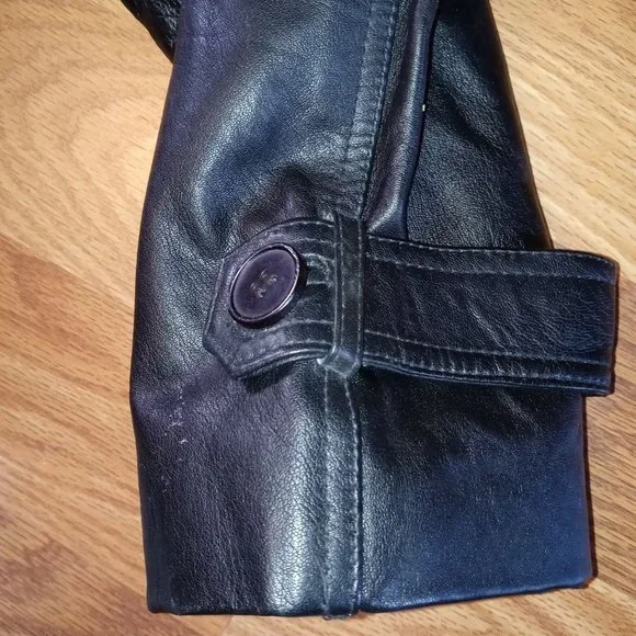 Phase 2 VTG Leather Trench Coat Sz XL..